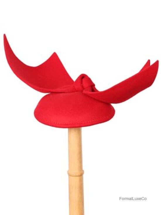 MSJUHEG Tea Party Hats for Women,Feather Hair Clip,Feather  Elegant Angel Wings Fascinator Hat Wool Felt Cocktail Tea Party Dress Hat